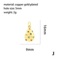 Detalle de colgante ojo turco chapado en oro 18K con medidas de 16mm de alto - Colgante de Ojo en Gota de Zirconia Multicolor (P03215-J)