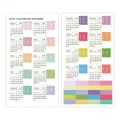 Set of colorful 2027-2028 calendar stickers with monthly indexing tabs for planners - Modern Minimalist Style (QT2320-1) / 2 Sheets