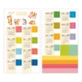 Detailed view of 2027 monthly calendar stickers with cute cat designs and color tabs. - Cute Cat Illustration Style (QT2320-2) / 2 Sheets