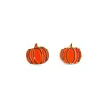 Orecchini creativi in smalto a forma di zucca arancione per donne regalo gioielli festa - Orecchini a Bottone a Forma di Zucca
