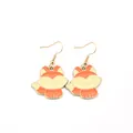Orecchini pendenti a forma di volpe cartoon in smalto arancione e giallo regalo Ringraziamento - Stile Scoiattolo (86) / Arancione