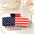 Detailansicht einer 10cm US-Flaggen Haarklammer mit präzisen Maßangaben für Käufer - Standard Flaggen-Stil (D9-4-23) / Groß