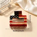 5cm vierkante haarklem met Amerikaanse vlag voor de viering van de Onafhankelijkheidsdag - Verweerde Vlag Stijl (D9-4-15)