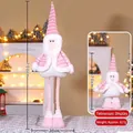 Rosa Teleskop-Weihnachtsmann-Puppe Standdekoration, 70-100cm Höhe - Teleskopische Weihnachtsmannpuppe / 100cm (Groß) / Rosa