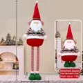 Retractable Christmas Santa Claus plush toy with telescopic legs, 130cm festive decor - Santa Claus - Large (130cm)