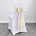 Elegant champagne gold satin chair bow sash for wedding and party banquet decorations. - Light Champagne