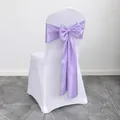 Elegant lavender purple satin chair bow sash for wedding and banquet chair decoration - Light Purple