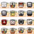 Portamonete quadrato in latta con vari motivi grafici retrò di macchine fotografiche - Serie Fotocamera Retrò