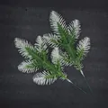 Set of artificial PE pine leaf branches with snow effect for Christmas DIY decoration - PE White Edge Leaf