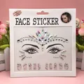 Iridescent acrylic face and nail jewel stickers for music festival rave makeup - 16x17cm Paper Card / LZ001 Face Sticker+Nail Sticker (White)