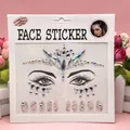 Sparkling holographic acrylic face and nail rhinestone stickers set for EDM festivals - 16x17cm Paper Card / LZ006 Face Sticker+Nail Sticker (White)
