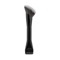 Dual-ended makeup brush with angled and flat heads for foundation and contouring - Double-ended Flat Foundation & Contour Brush (Black)