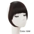Synthetic hair bangs with sideburns in dark brown color 6A#, air fringe hair extension - Air Bangs with Sideburns / Dark Brown (6A)
