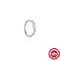 Elegante 925 Sterling Silber Creolen mit Marquise-Zirkonia für das Knorpelpiercing - Marquise Style / 925er Silber / 9mm (Einzelstück) / Weißgold
