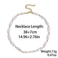 Collier de perles baroques irrégulières avec entretoises dorées et chaîne 38+7cm - Collier de Perles Irrégulières et de Perles Dorées (N2608-17)