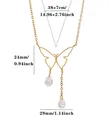 Gold hollow butterfly pendant necklace with crystal drops and exact size dimensions - Hollow Butterfly with Water Drop Pendant Style (N08541) / 38+7cm / Gold