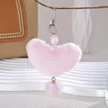 Süßer rosa flauschiger herzförmiger Plüsch Schlüsselanhänger für Taschenanhänger - Herz-Plüschball-Anhänger (K2702)
