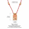 Aries zodiac enamel pendant necklace with colorful woven rope and copper hardware. - Aries