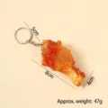 Professional realistic fried chicken drumstick keychain with dimension and weight. - Grilled chicken leg-keychain