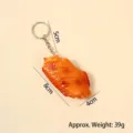 Realistic roasted chicken wing simulation food model keychain for bag or key decoration - Coke chicken wings-keychain