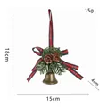 Campana di Natale con fiocco a quadri e pigne, dimensioni 15x18cm visualizzate - 1# Ornamento Appeso Campana Dorata (Fiocco a Quadri)