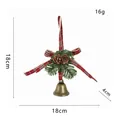 Ciondolo campana di Natale con pigne e fiocco a scacchi rossi - 12# Ornamento Appeso Campana Vintage Dorata (3.8cm)