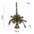Campanella natalizia rustica con pigna e nastro, misura 18x18 cm - 14# Campana Dorata a Quadri Marroni (3.8cm)