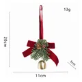 Elegante decorazione natalizia con fiocco in velluto rosso, pigne e campanello dorato - 15# Ornamento Campana con Fiocco in Velluto Dorato (3.8cm)