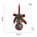 Decorazione campana di Natale con pigna e fiocco rosso, misura totale 15x12x6 cm - 9# Campana Marrone con Intagli a Stella (6cm)