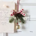 Decorazione natalizia sospesa con pigne, campanello e fiocco a cuori rossi - Piccola campana di Natale stile A (15x10cm)