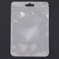 Sac d'emballage mat semi-transparent avec fermeture éclair et trou pour accessoires - Blanc