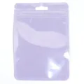 Pochette givrée nacrée lavande refermable avec coins arrondis et trou de suspension - Violet
