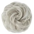 Unordentliches Haarknoten-Haarteil aus platinblondem Kunsthaar. - Eisblond
