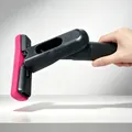 Mini balai pulvérisateur de bureau avec éponge rose pour nettoyage facile - Ensemble de vadrouille à pulvérisation noire en boîte (1 tige + 1 tête Dudu)