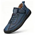 Durable blue mid-top men's outdoor casual shoe with premium hand-stitched details - 35 / Mid-Top Martin Boots (9888) / Blue (9888)