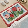 Tappeto da bagno assorbente con tulipani decorativi, antiscivolo per la doccia di casa - Tulipani in prima fioritura