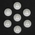 Sette cabochon rotondi in finta perla bianca con bordo perlato per gioielli DIY - Girasole / 13mm (100 Pezzi/Confezione) / Beige