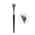 Professional angled foundation brush with soft synthetic bristles and black wooden handle. - Angled Contour Brush