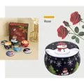Duftkerze mit Rosenduft zu Weihnachten in einer dekorativen Schneemann-Blechdose - Weihnachts-Rosenduft / Weihnachten Ohne Karton