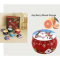 Weihnachts-Duftkerze in Dose mit Goji-Beere-Blutorange-Duft und Weihnachtsmann-Motiv - Weihnachts-Blutorangenduft / Weihnachten Ohne Karton