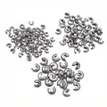 High-quality stainless steel crescent moon crimp bead covers for DIY jewelry making projects - 5mm / Steel