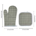 Set guanto da forno e presina a quadretti verdi con dimensioni 26cm e 17cm cucina - Set guanto da forno e presina in puro cotone marrone a quadretti resistente al calore