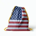 Sac de sport à cordon drapeau américain avec fermeture jaune pour voyage - Style USA (26SJBSKD) / 50*41cm