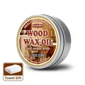 80g wood seasoning beeswax for furniture polishing with a free microfiber cleaning towel. - 80g Aluminum Tin (Food Grade Wood Wax Oil)