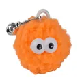 Accesorio para varita de gato bola peluda naranja con cascabel y ojos divertidos - Cabezal de Repuesto de Bola de Peluche con Ojos Grandes