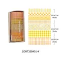 Set mit 7 warmgelben karierten Washi-Tapes in verschiedenen Breiten für DIY-Journaling - 7 Rollen/Packung / Gelbe Serie-4