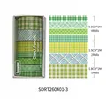 Groen geruit washi tape set voor DIY journaling en scrapbooking creatieve kantoorbenodigdheden - 7 Rollen/Pak / Groene Serie-3