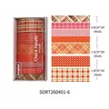 Set van 7 ruitjes washi-tape rollen in warme herfsttinten voor DIY-plakboek decoratie - 7 Rollen/Pak / Rode Serie-6