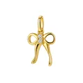 Elegante ciondolo a fiocco in argento sterling s925 dorato con zirconi lucidi - A4935-Ciondolo a Fiocco in Zirconia Bianco (Solo Ciondolo, Senza Catena) / Argento 925