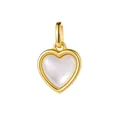 Elegante ciondolo a cuore in argento sterling s925 con intarsio in madreperla - A4949-Ciondolo a Cuore in Madreperla Bianca (Solo Ciondolo, Senza Catena) / Argento 925